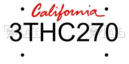 3THC270 California License Plate