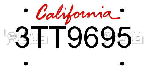 3TT9695 California License Plate