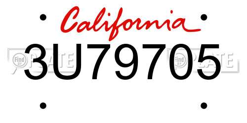 3U79705 California License Plate