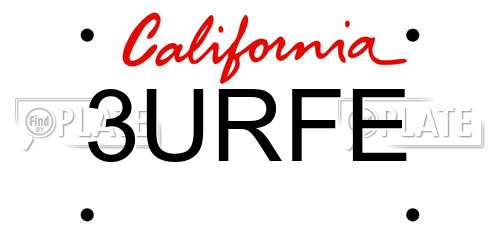 3URFE California License Plate