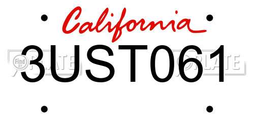 3UST061 California License Plate