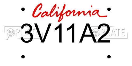 3V11A2 California License Plate
