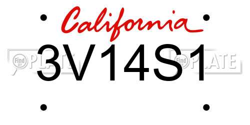 3V14S1 California License Plate
