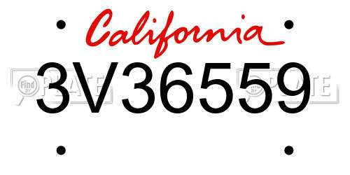 3V36559 California License Plate