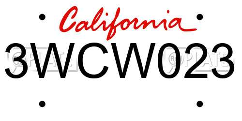 3WCW023 California License Plate
