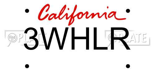 3WHLR California License Plate