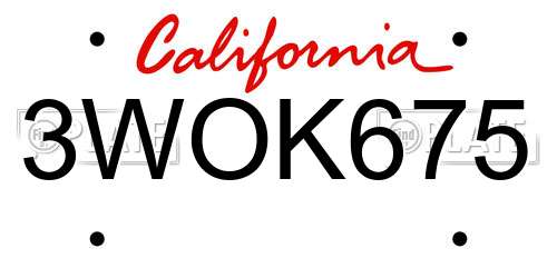 3WOK675 license plate in CA state