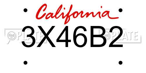 3X46B2 California License Plate