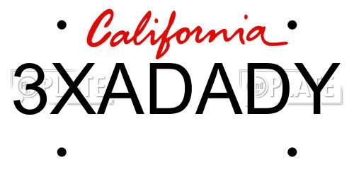 3XADADY California License Plate