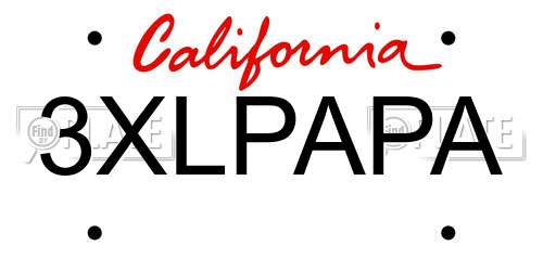 3XLPAPA California License Plate