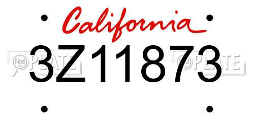 3Z11873 California License Plate