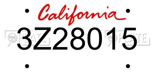 3Z28015 California License Plate
