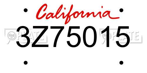 3Z75015 California License Plate