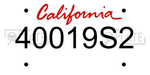 40019S2 California License Plate