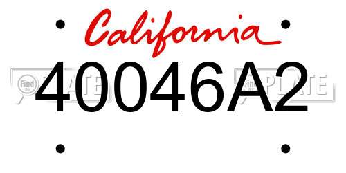 40046A2 California License Plate