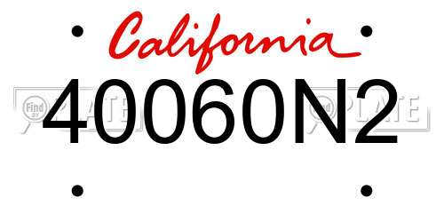 40060N2 California License Plate