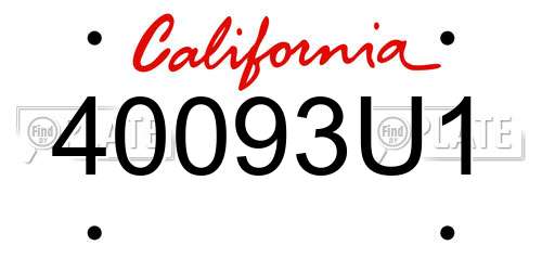 40093U1 California License Plate