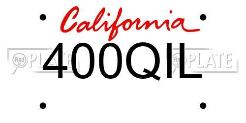 400QIL California License Plate