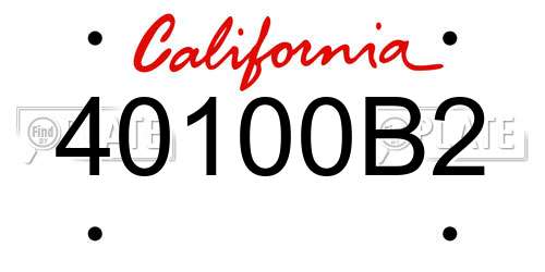 40100B2 California License Plate