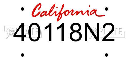40118N2 California License Plate
