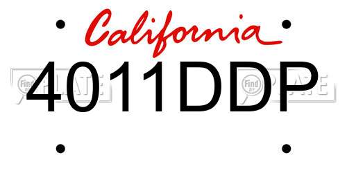 4011DDP California License Plate