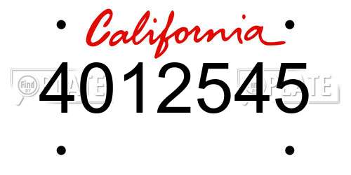 4012545 California License Plate