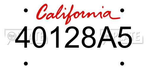 40128A5 California License Plate