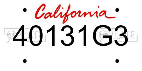 40131G3 California License Plate