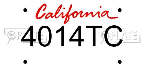 4014TC California License Plate