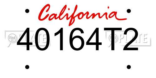 40164T2 California License Plate