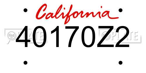 40170Z2 California License Plate