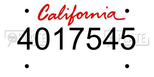 4017545 California License Plate