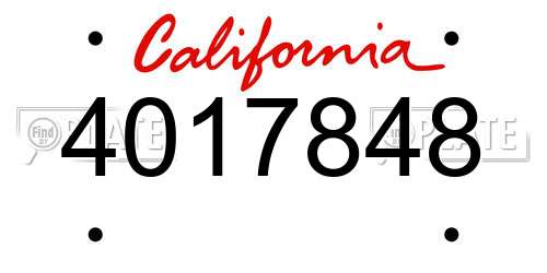 4017848 California License Plate