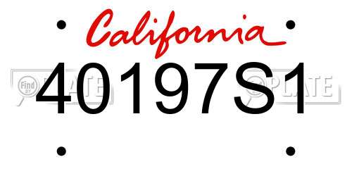 40197S1 California License Plate