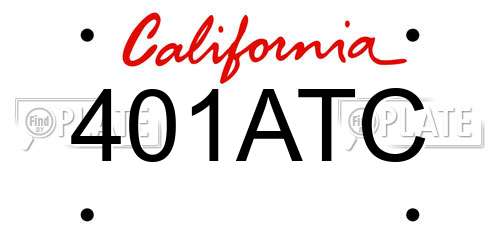401ATC California License Plate