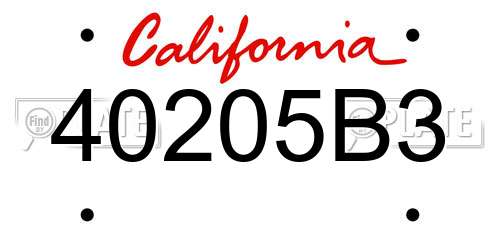 40205B3 California License Plate