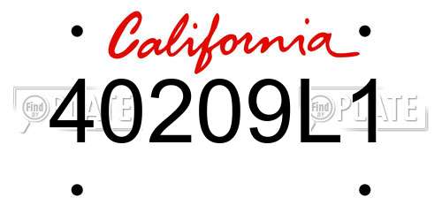 40209L1 California License Plate