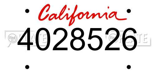 4028526 California License Plate