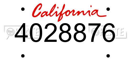 4028876 California License Plate
