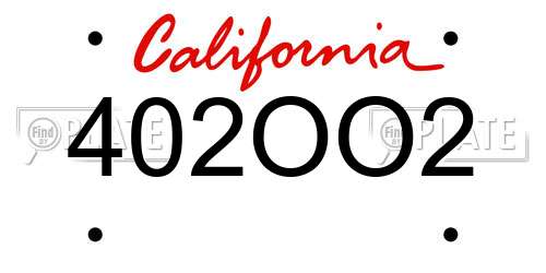 402OO2 California License Plate