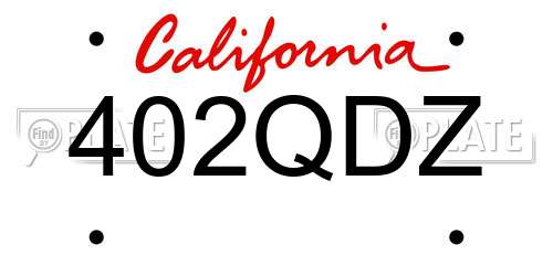 402QDZ California License Plate
