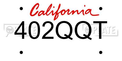 402QQT California License Plate
