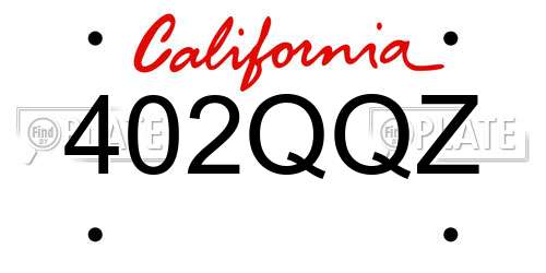 402QQZ California License Plate