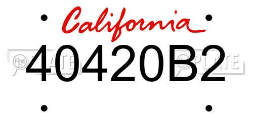 40420B2 California License Plate