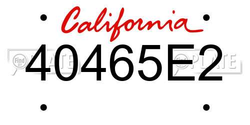 40465E2 California License Plate