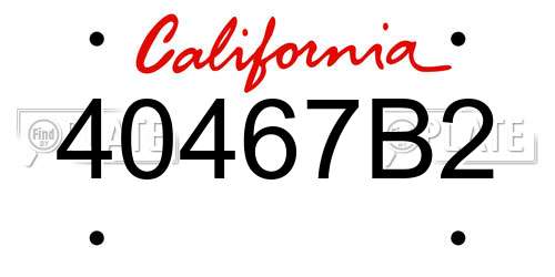 40467B2 California License Plate