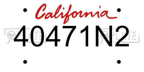 40471N2 California License Plate