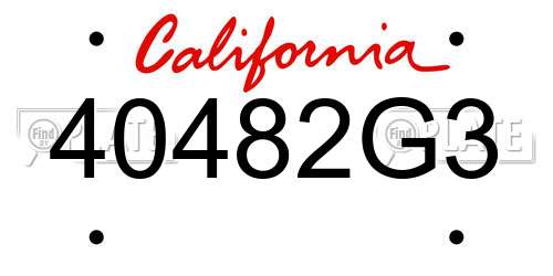 40482G3 California License Plate