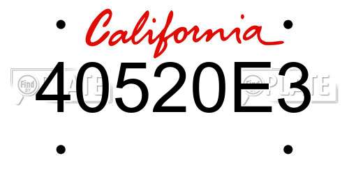 40520E3 California License Plate