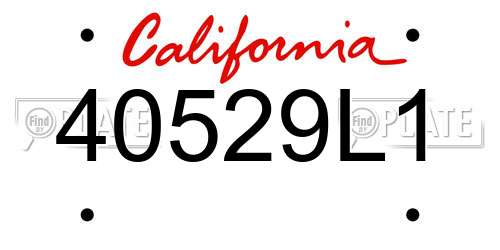 40529L1 California License Plate